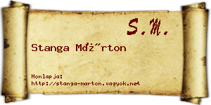 Stanga Márton névjegykártya